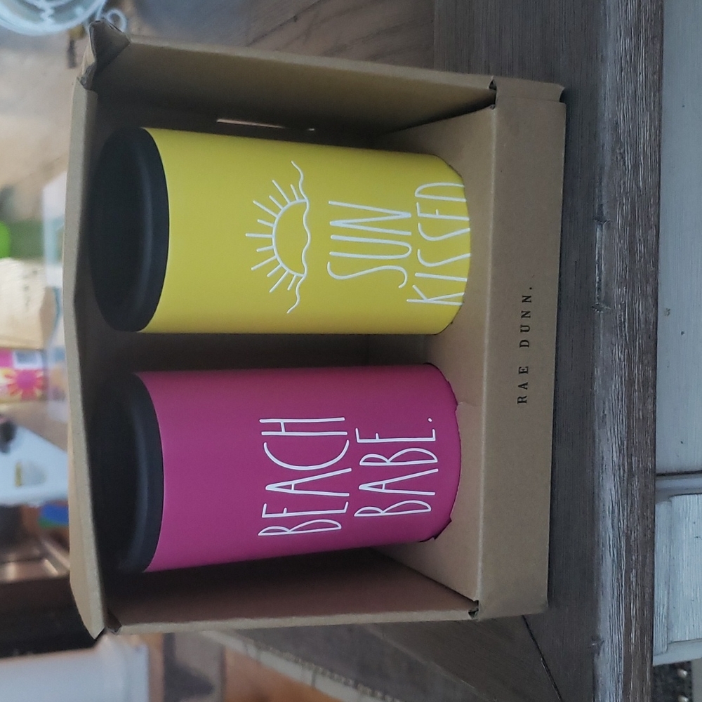 Rae Dunn Slim Can Coozie Set